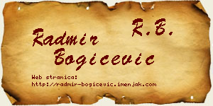 Radmir Bogičević vizit kartica
